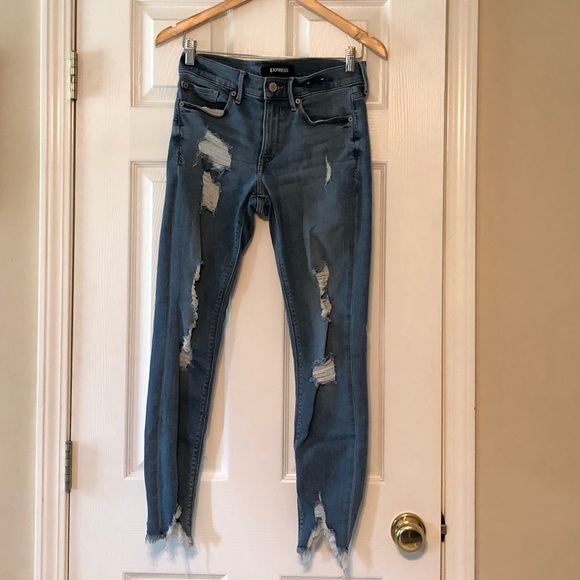 Destroyed skinny express jeans